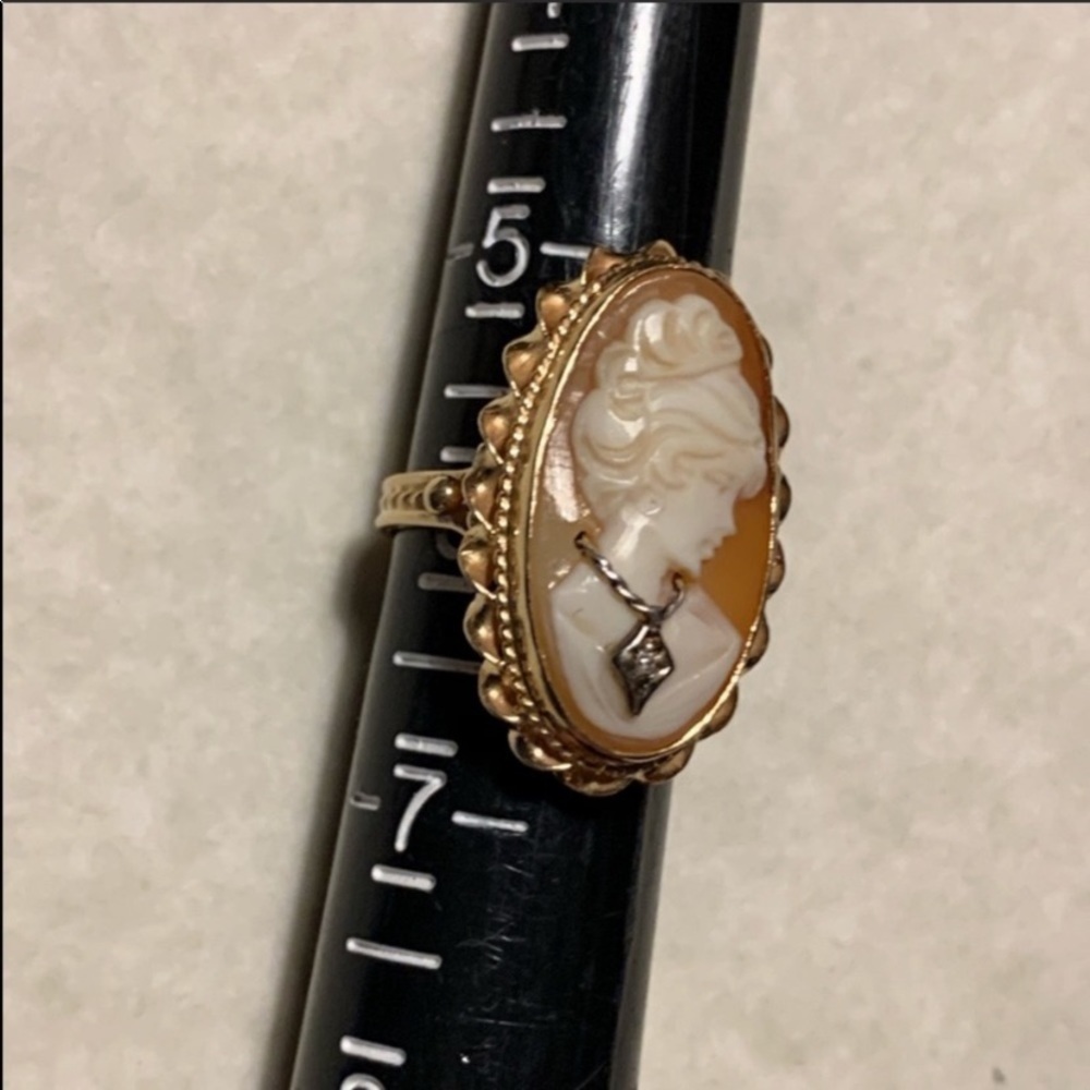 14k Gold DIAMOND CAMEO RING 6 - Picture 8 of 8